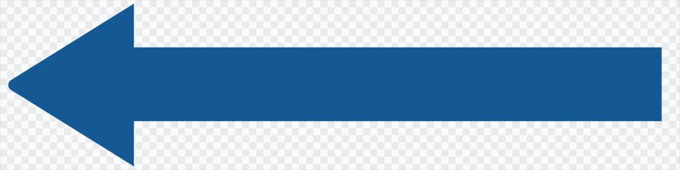 Fototapeta na wymiar Blue arrow to the left . vector, isolated. Blue arrow isolated on transparency background