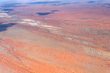 pans and dune stripes in Kalahari, east of Kalkrand, Namibia