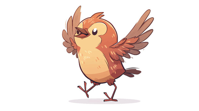 Cute Funny Bird Is Dancing