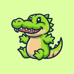 Cute crocodile vector illustration for esport team and other
