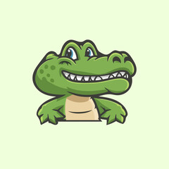 Fototapeta premium Cute crocodile vector illustration for esport team and other