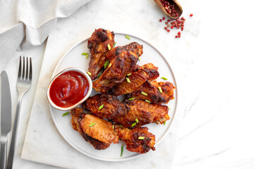 Spicy chicken wings in bbq sauce