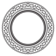 Ethnic seamless round pattern. Vintage frame border ornament vector. Classic ornate antique filigree element. Baroque floral style. Decorative border for frame, textile, fabric, rug, carpet, ring.
