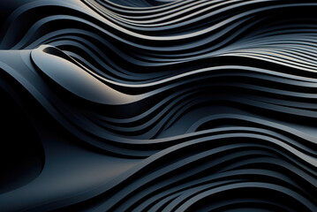Black abstract background of waves