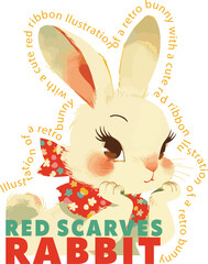 retro bunny illustration design