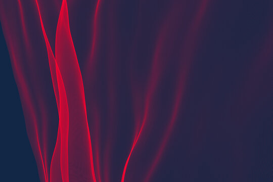 An elegant 3D rendered background that features sleek, flowing neon waves on a deep violet canvas, exuding a sense of luxury and advanced technology