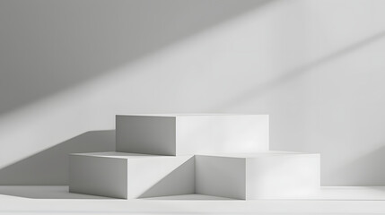 white cubes podium with sharp corners and smooth surface, podium background