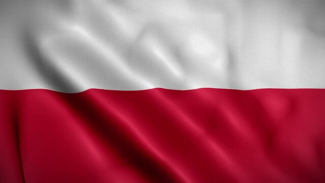 Poland waving flag, Flag of Poland Animation, Polish Flag Closeup, 4k Polish Flag Waving Animation
