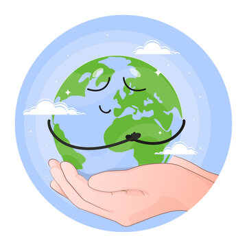 hand holding earth, earth in hand, globe in hand