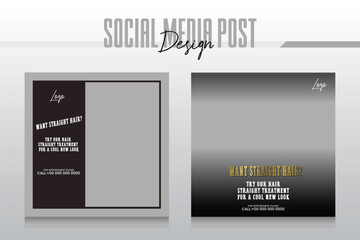 social media post and banner template to promote beauty therapy center and spa