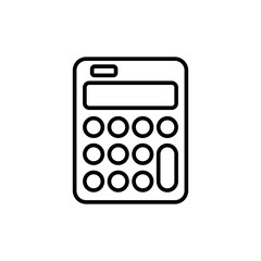 Calculator outline icons, minimalist vector illustration ,simple transparent graphic element .Isolated on white background