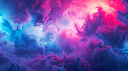 Dynamic strokes of magenta and cerulean burst forth, crafting an abstract explosion of vibrant creativity. 