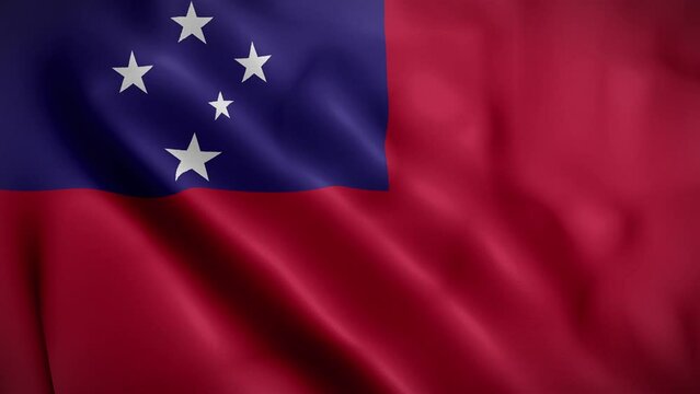 Samoa waving flag, Flag of Samoa Animation, Samoan Flag Closeup, 4k Samoan Flag Waving Animation