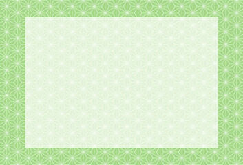 和柄　フレーム　背景素材　麻の葉　伝統文様　シンプル　和風　和紙　飾り枠　見出し　お祝い　年賀　新春