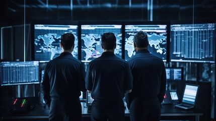 IT specialists confer at a meeting and discuss news in the computer industry