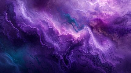 Obraz na płótnie Canvas Ethereal violet and emerald hues blend seamlessly on a canvas, evoking a sense of cosmic serenity. 