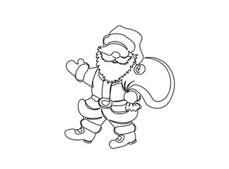 Obraz premium Santa Line Art Drawing Ai, EPS, SVG, PNG, JPG zip file