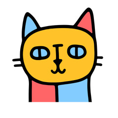 cat with a smile cartoon isolated