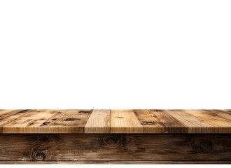 Empty wooden table for product placement, illustration PNG element cut out transparent isolated on white background ,PNG file ,artwork graphic design.