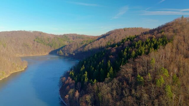 A Mysterious Hidden Lake In The Polish Mountains, Positive Sunny Day.