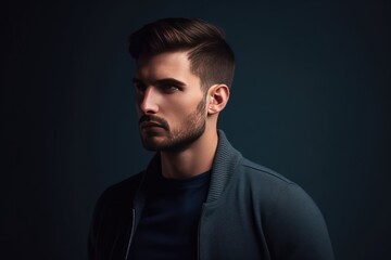 Obraz premium confident and casual wear male model studio photoshoot