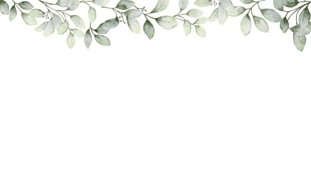 Watercolor leaves moving background_01