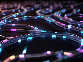 A close up of a bunch of shiny colourful wires.