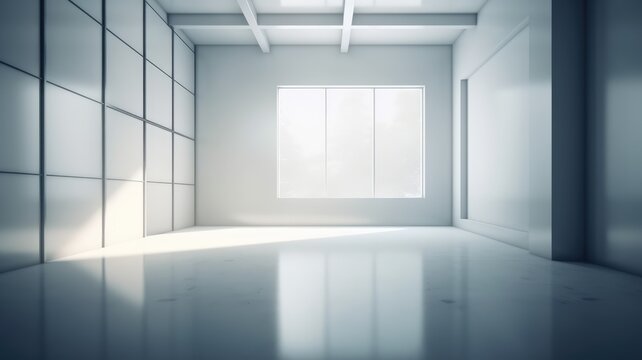 designer and elegant interior render for empty residential hall