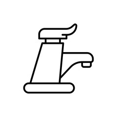 Faucet outline icons, minimalist vector illustration ,simple transparent graphic element .Isolated on white background