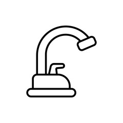 Faucet outline icons, minimalist vector illustration ,simple transparent graphic element .Isolated on white background
