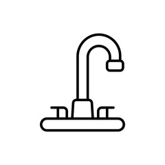 Obraz premium Faucet outline icons, minimalist vector illustration ,simple transparent graphic element .Isolated on white background