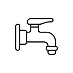Faucet outline icons, minimalist vector illustration ,simple transparent graphic element .Isolated on white background