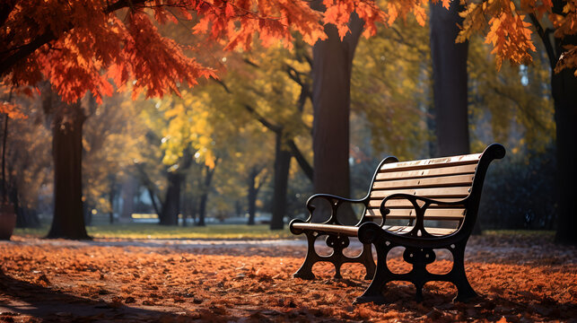 bench in autumn 3d background image,,
bench in autumn park