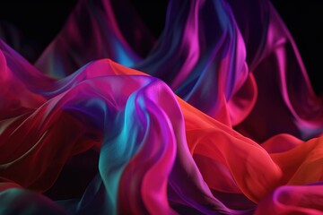 Obraz premium Vibrant multicolored fabric against a dark backdrop