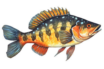 Peacock bass fish cartoon