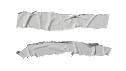 Set of torn white masking tape