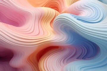 Obraz premium Pastel 3D waves with a playful and airy feel, suitable for cheerful backgrounds, vibrant designs, or creative visual content.