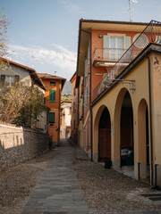 cozy old street in Sulzano, lake Iseo, Italy