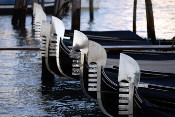 Gondolas on Grand Canal in Venice Italy - Traditional background