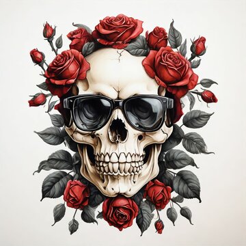 skull with glasses