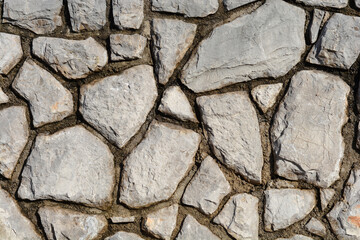 Detail of a gray stone wall