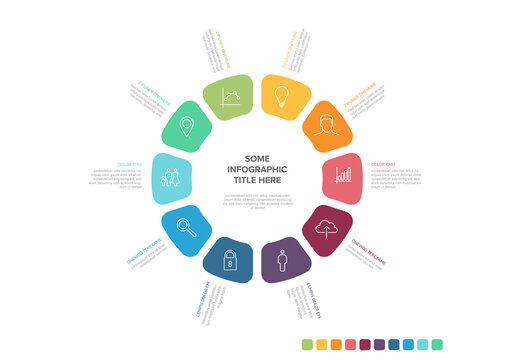 Vector icon elements in pastel circle multipurpose Infographic template