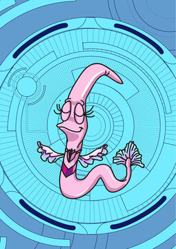 Eldora, the celestial worm, children's story character -origem
Eldora, a minhoca celestial, personagem de conto infantil
