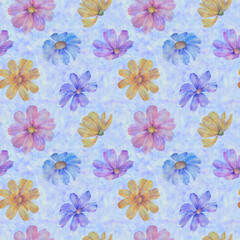 Fototapeta na wymiar abstract watercolor background, colorful flowers