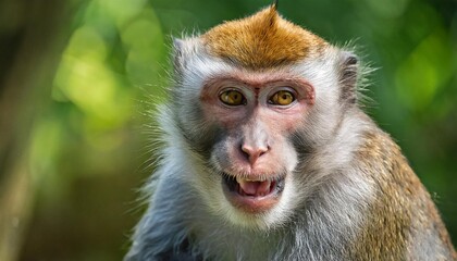 portrait of a monkey with a cheeky grin