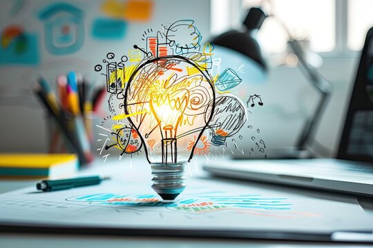 Creative business team brainstorming and ideating for innovative projects