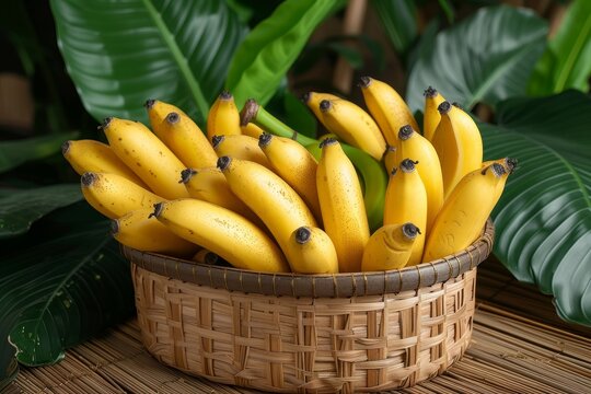 A vibrant basket of locally grown saba bananas and matoke, symbolizing the richness of whole, natural foods and the joy of outdoor dining