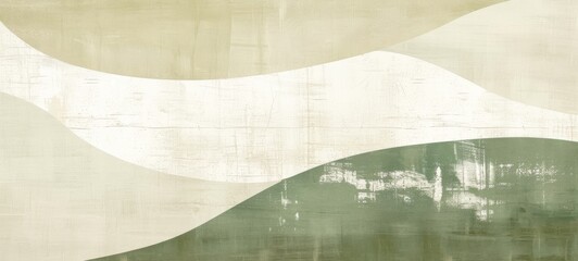 Abstract japandi design painting background art illustration - Mmint green white beige texture, minimalist japanese scandinavian style - obrazy, fototapety, plakaty