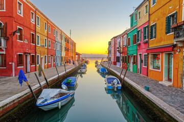 Fototapeta na wymiar Burano, Venice, Italy Colorful Buildings