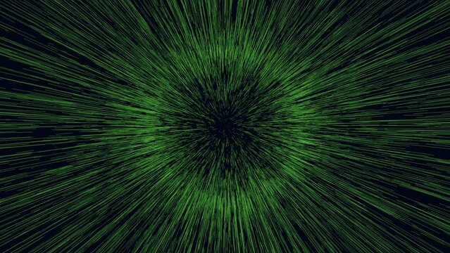 Abstract green and black pattern with circular and diagonal motions. Meaning unclear without context